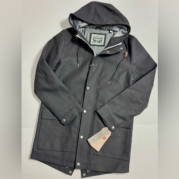 Levi's Other - Levi's Black Hooded Raincoat with Water-Resistant Fabric